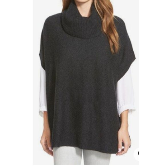 Halogen Sweaters - Halogen Wool & Cashmere Blend Cowl Neck Poncho